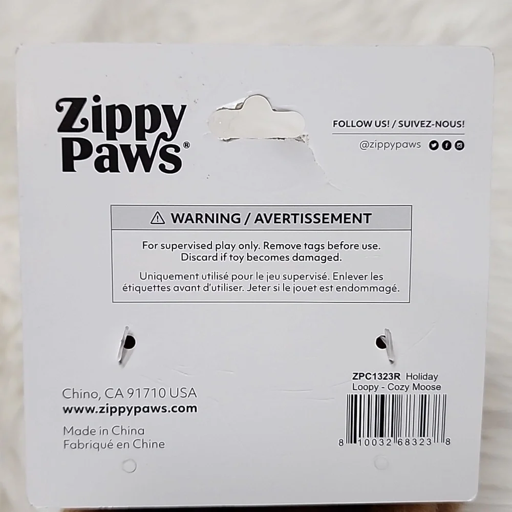 Zippy Paws Reindeer Squeeker Dog Toy New with Tags